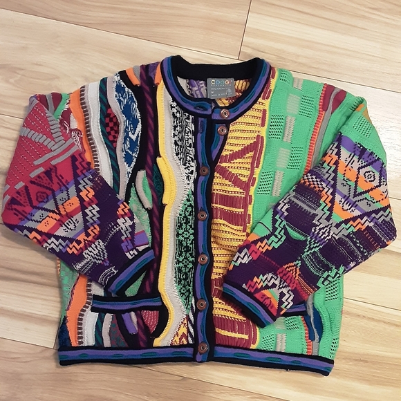 COOGI Sweaters - COOGI 100% Pure Wool Multicolor Button Front Cardigan Sweater Womens size M